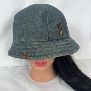 Kangol Blue Denim Lahinch Cotton Bin Bucket Hat Unisex Large LL Cool J Hip Hop